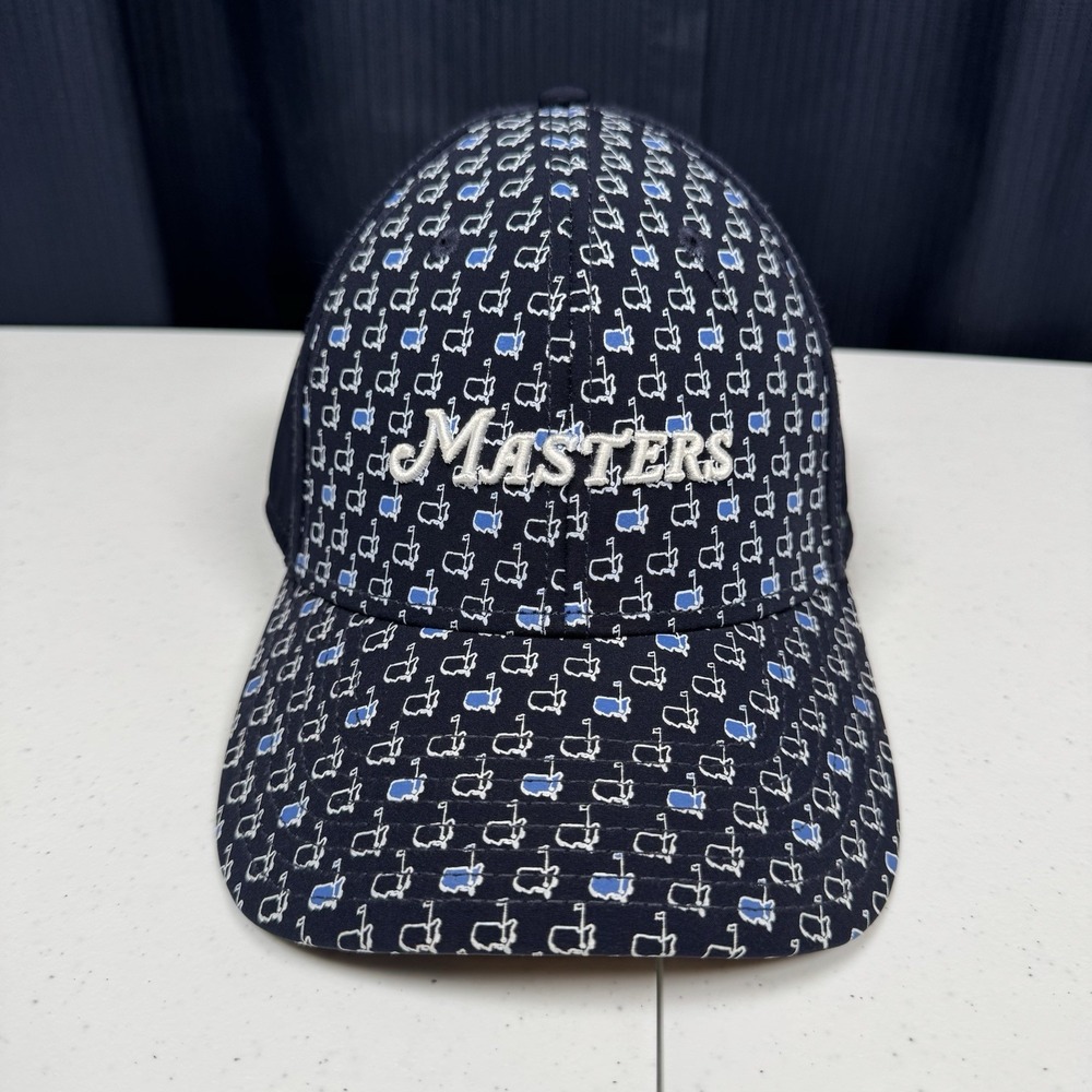 Masters American Needle Strapback Hat Navy Blue All Over Print Golf